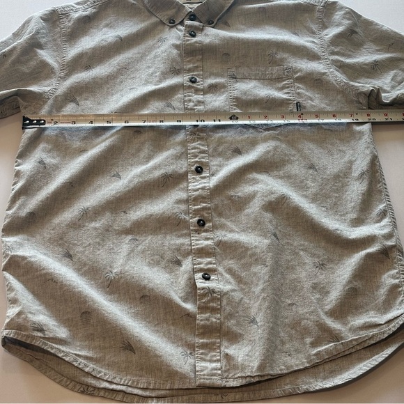 BILLABONG Men’s Button Down Short Sleeve Collared Grey Shirt Large Palm Trees - Picture 5 of 8